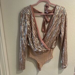 Sequin Long Sleeve Bodysuit